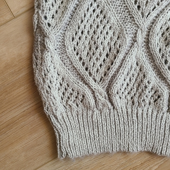 Ces Femme Women's M/L Light Gray knit drop sleeve tunic VGUC - Picture 3 of 10